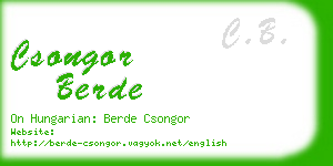 csongor berde business card